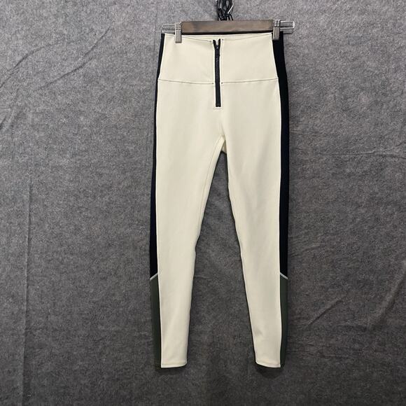 Bandier X Solid & Striped Scuba Leggings Womens Sz S Cream Neoprene‎ Soleil - Picture 1 of 8